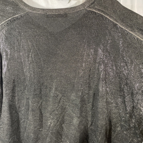 NEW Zara Knit [ Small ]‎ V Neck Metallic Long Sleeve Top Sweater Black/Gold - Picture 14 of 14